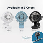 IRIS USA WOOZOO Cordless Portable Clip On Fan, USB-C Rechargeable, Blue | LED Light, Mosquito Repellent Tray, 360° Tilt, 3 Speeds, Pet Stroller Car Fan, Camping Golfing Outdoor Use - Image 9