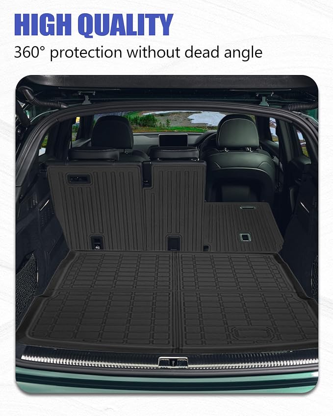 Cargo Liners Backrest Mat for Audi Q5 Accessories 2018-2025 with Hook&Loop Rear Trunk Mat Rear Seat Back Cover Protector All Weather Anti-Slip Split Dog Liner 4 PCS - Image 3