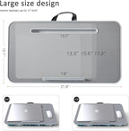 Lap Desk for Laptop with Cushion, Laptop Lap Desk, Cushion Detachable and Washable, fits up to 17 inch, with Tablet Slot and Stopper, MillHome (Blue) - Image 6