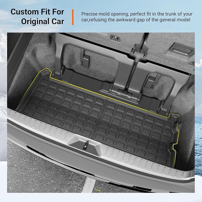 powoq Trunk Mat Compatible with 2021-2026 Toyota Sienna 3rd Row Cargo Liner TPE Rear Trunk Liner Mat Replacement for 2021 2022 2023 2024 2025 2026 Toyota Sienna Accessories - Image 2