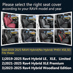 Lolcar Rav4 Seat Covers Custom Fit for Toyota Rav4 (for Hybrid) 2019-2025 LE,XLE,XLE Premium,Limited,Woodland Edition, Leather Truck Seat Cover Full Set for SUV,Faux Leather(Black/Gray) - Image 2