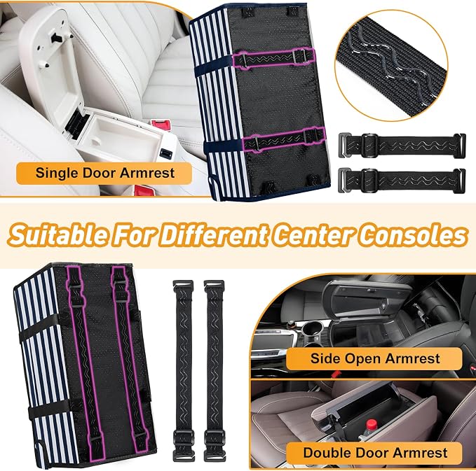 Portable Dog Car Seat for Small Dogs, Puppy Car Seat, Blue Stripes | Booster Seat With Safety Leash & Adjustable Straps Keeps Small Dogs Secure. Removable Washable Cushion. Fits Most Cars. - Image 4