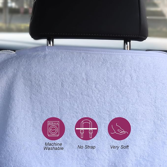Car Seat Towel Covers Front Seats Protector for Gym and Workout, Automotive Washable Driver Cars Seat Sweat Cover for Dog, Compatible with Tesla Model Y Juniper/3/X/S (Fleece White, 1Pcs) - Image 6