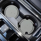 ZSDY Car Cup Coaster, 4PCS Universal Auto Non-Slip Cup Holder Embedded in Ornaments Coaster, Car Interior Accessories Sets, Grey - Image 2