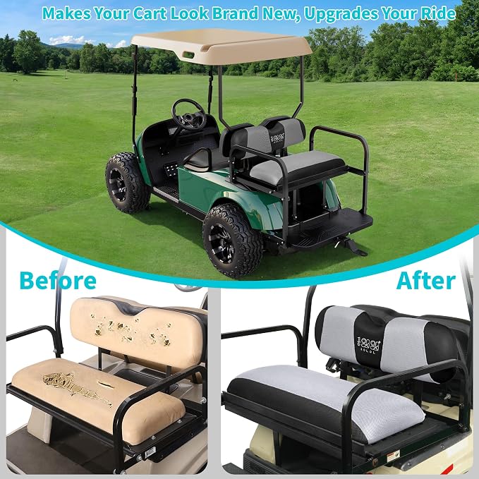 10L0L Golf Cart Seat Covers for Yamaha EZGO Club Car Seat Towel Cushion | Breathable Mesh All-Season Front/Rear Seat Blanket, UV Resistant, Cool Comfort, Machine Washable, Easy On, Great Golf Gift - Image 4