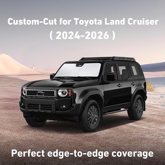 EcoNour Windshield Sunshade Compatible for Toyota Land Cruiser 2024-2026 | Sun Visor for Front Windshield & Window Sun Shade Cover, UV Heat Blocker & Protector, Car Accessories - Image 2