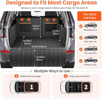 IJVAE SUV Cargo Liner for Dogs, Waterproof Dog Trunk Cover with Bumper Flap Protector, Pet Cargo Mat for SUVs Sedans Vans, Non-Slip Scratchproof Dog Seat Cover，Large Size Universal Fit, Black - Image 3
