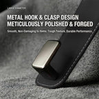 Car Headrest Hook,Premium Leather Back Seat Hanger for Purse & Bags | Solid 40lb metal core,360-degree silent rotation,space-saving hidden folding,durable dual support(2, Suede Black) - Image 3