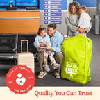 J.L. Childress Gate Check Bag for Single & Double Strollers, Neon Yellow | AirTag compatible Gate Check Bag keeps strollers clean, protected & easy to identify when airport gate checking - Image 8