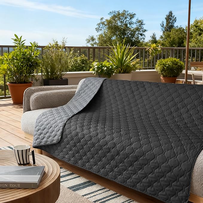 gogobunny 100% Double Sided Waterproof Dog Blanket Soft Pet Bed Cover Reversible Protect Furniture Couch Sofa Car for Puppy Large Dog Cat (Dark Charcoal/Light Charcoal, 68x82 Inch (Pack of 1)) - Image 9