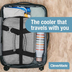 CleverMade Tahoe Collapsible Cooler Bag, Medium Travel Cooler, Heather Gray | Keep Food and Drinks Cold Without Bulky Storage | The Leak-Resistant Liner Contains Meltwater, and the Frame Folds Flat - Image 8