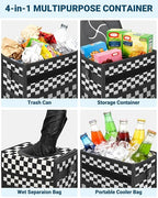 Capolo Car Trash Can with Lid, Leakproof Car Garbage Can Car Trash Bag | Waterproof, Trash Can for Car, 3 Mesh Pockets, Mini Hanging Vehicle Car Trash Bin, for Back/Front Seat (Black Square,3 Gal) - Image 5