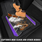 CAR PASS Heavy Rubber Car Floor Mats, Deep Waterproof Car Floor Mats All Weather, Aluminum Film Universal Trim to Fit for Cars SUV Trucks Sedans, Anti-Slip, Black Purple Metallic - Image 9