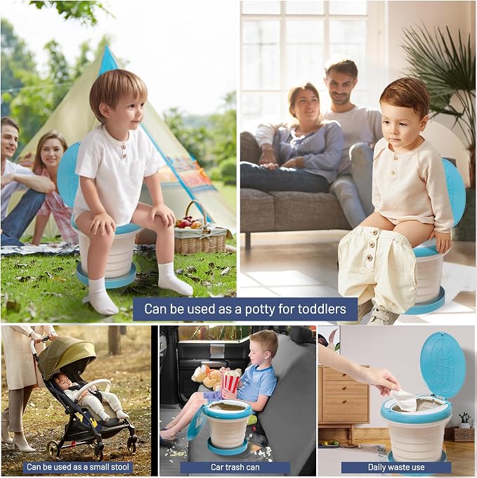 SunnySmile,Travel Potty,Car Potty for Toddler,Portable Toilet for Kids | Portable Toilet for Kids with 45 Liners,for Toddler Travel, Camping, Foldable, Indoor/Outdoor Use - Image 5