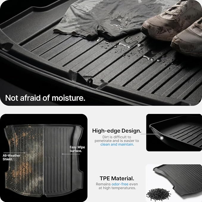 All Weather Cargo Liners for Tesla Model 3 Trunk Mats,Front Frunk and Rear Trunk Tray Mats Protector 2021 2022 2023 Accessories - Image 7