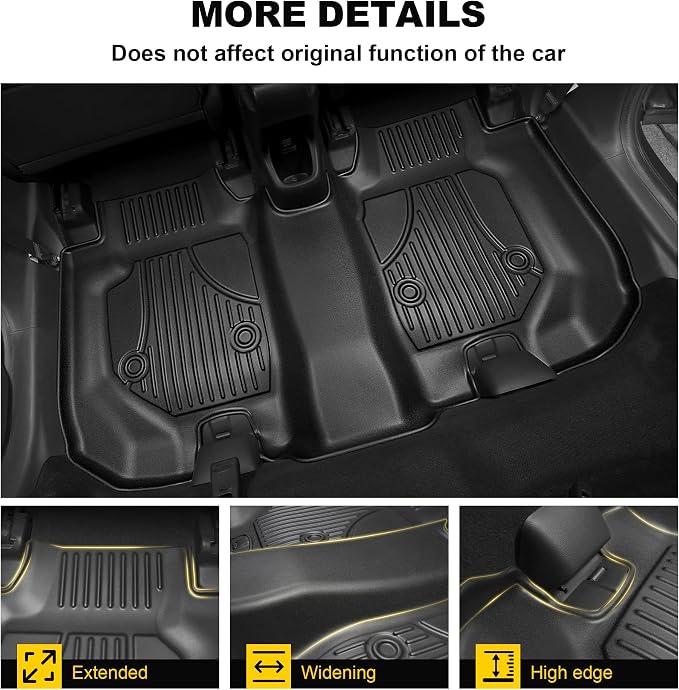 Full Set Floor Mats for Honda HRV 2016-2022 | All Weather TPE Custom Fit HR-V Floor Liners 1st & 2nd Row & Seat Back Mat & Cargo Mat - Image 6