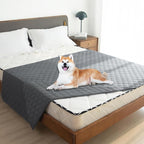 gogobunny Waterproof Dog Blankets for Large Dogs, Pet Bed Cover Breathable | Washable Pee Pads, Quilted Throw Blanket, Furniture Protector for Couch Sofa Bed Car, 82x82 Inch Dark Grey - Image 2