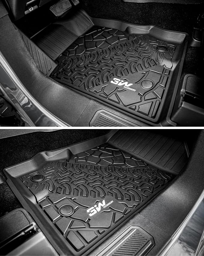 3W Floor Mats & Cargo Liner & Back Seat Cover for 2021-2026 Bronco 4 Door | All Weather Custom Fit Ford Bronco Accessories (Not for Sport & Rubberized Floor) - Image 9
