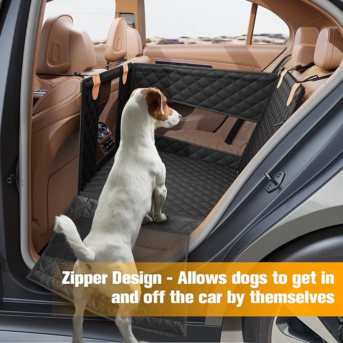 PETICON Large Dog Car Seat, Back Seat Extender for Dogs with Hard Bottom | Waterproof Medium Carseat for Dogs with 3 Mesh Windows, Pet Seat Cover for Cars, Trucks and SUVs - Image 7