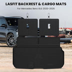 LASFIT Cargo Mat & Backrest Mat (3 Pieces) for Mercedes Benz GLS 2020-2026 | Fit for GLS 450/580/63 AMG, All Weather TPE Non-Slip Trunk Mat with Seatback, Black - Image 9