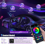 Acrylic Interior Car LED Strip Light with Wireless APP, RGB Dreamcolor 6 in 1 with 175 inches 600 LEDs Fiber Optic Strip Lights for Car, Dynamic Chasing Sound Active Neon Car Ambient Lighting Kits - Image 4