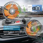 24V Dual Head Car Fan, Heavy Duty Truck Fan with 2 Speeds, 360° Rotatable Dashboard Air Circulator for Semi-Truck, Bus, RV, Excavator, Tractor, Cigarette Lighter Powered - Image 4