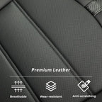 coverdream Front Wrangler Seat Covers for 2018-2026 Jeep Wrangler Rubicon,Sport,Sahara SUV,Rear Split Seat w/No Armrest,Fully Covered,Luxury Leather Car Seat Protector(2-Pack,Black & Carbon Fiber) - Image 6