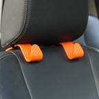 Car Seat Hooks 4 Pack - 55lb Heavy Duty Headrest Hanger, Orange | Universal fit for most cars SUVs,Hang purses handbags coats umbrellas grocery bags,ABS plastic,Easy Installation - Image 6
