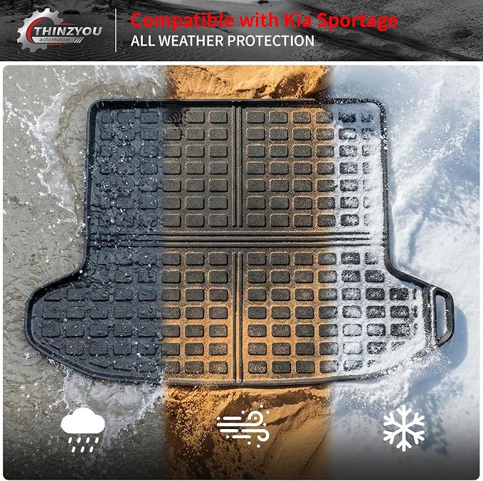 Cargo Mat & Backrest Mats for 2023 2024 2025 2026 KIA Sportage | Non-Plug-in Hybrid, Not for Driver Side Speaker Grille, Cargo Mat TPE Back Seat Cover Protector 2025 Sportage Accessories - Image 9
