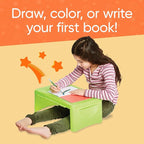 HearthSong Foldable Lap Desk for Kids with Storage - Ideal Floor Desk for Drawing, Studying, Portable Folding Travel Lap Table, Versatile Bed Desk & Lap Tray, Green - Image 2