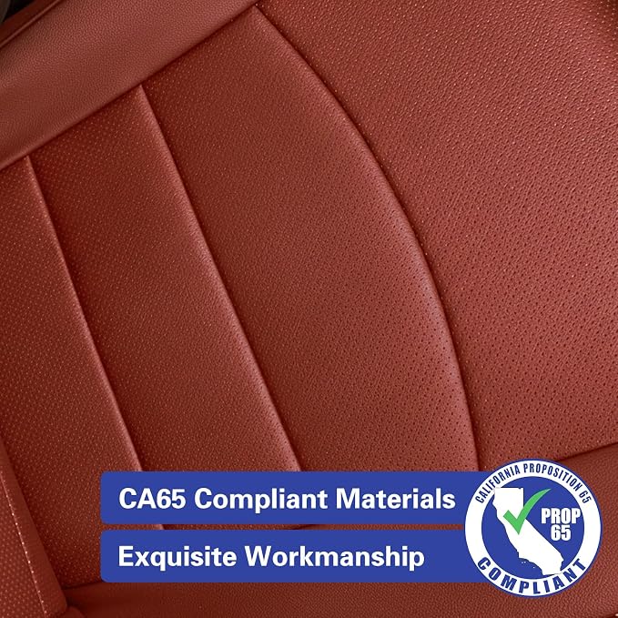 EKR Car Seat Covers Custom Fit for Toyota 4Runner(5 Seats) Full Set | for Toyota 4Runner 2003-2009(Manual Front Seats)Full Wrap,Airbag Compatible,Waterproof Pet-resistant,Faux Leather(Burgundy) - Image 6