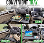 lebogner Steering Wheel Tray, Car Food Trays For Eating, Laptop, Tablet, iPad Or Notebook, Hook On Auto Steering Wheel Desk Table, Fits Most Vehicles Steering Wheels, Travel Car Accessories, Red - Image 2