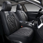 Coverado Car Seat Covers Front Seats, 2 Pack Waterproof Leather Seat Covers for Cars, Luxury Car Seat Protector, Anti-Slip Design Seat Cushions, Black Seat Covers Universal Fit for Most Cars by COVERADOAUTO