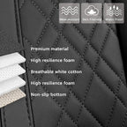 Car Seat Cover for Rear Car Seat Bottom,Luxury PU Leather Seat Cushion | Auto Interior Seat Cover Without Backrest,Full Wrapping Edge Works with Sedan SUV Pickup Minivan - Image 3