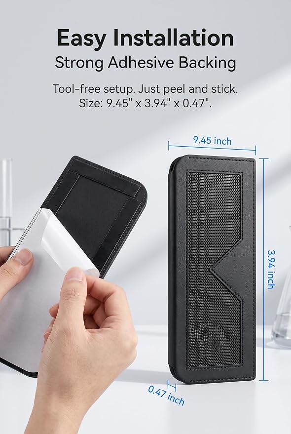 Car Seat Gap Filler Organizer, PU Leather Side Storage Pouch for Phone Keys Cards, Anti Scratch Console Pocket with Self Adhesive, Universal Car Organizer for SUV Truck (Black) - Image 2