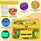 Tesuko 6 Pack Clear Toy Storage Bag with Name Tag& Manual Pocket, Waterproof Transparent PVC Toy Organizer Case for Lego Bricks, Board Games, Building Blocks, Puzzles (Large Capacity, Full Colourful) - Image 4