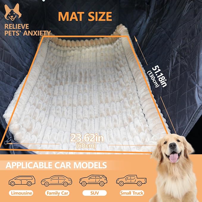 Dog Car Seat Cover 2 Piece Seat Waterproof Hammock and Brown Cover | Scratch Proof Nonslip Back Seat Pet Bed Mat for Travel Durable Soft Back Seat Covers for Cars Trucks and SUVs - Image 6