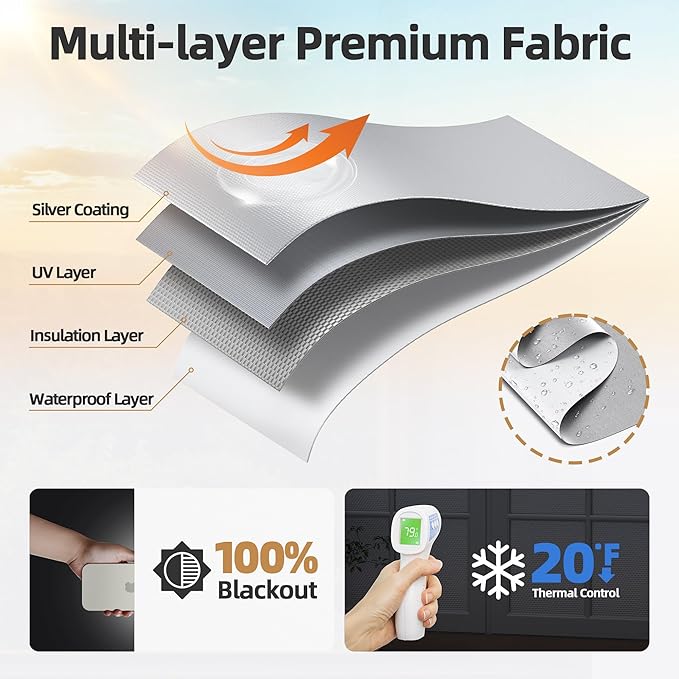 Magnetic Blackout Window Cover Portable 100% Blackout Curtains for Bedroom | 70" x 58" Blackout Blinds no Drill Temporary Blackout Shades Window Film for Media Room Travel Skylight RV- White - Image 5