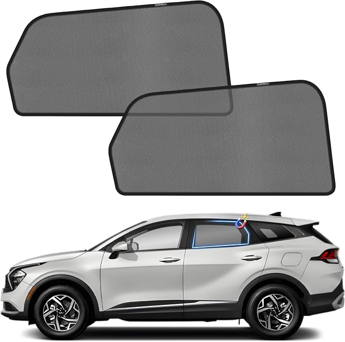 KUST Car Window Shades for 2023-2025 2026 Kia Sportage Accessories, Breathable Mesh Magnetic Window Covers, Rear Back Side Window Sun Shades UV Block Privacy Protection for Baby Camping Napping 2PCS by KUST