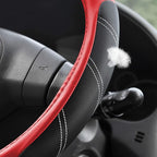 Elantrip Leather Steering Wheel Cover 15 1/2 to 16 inch Universal Large Grip Breathable for Car Truck SUV Jeep Anti Slip Black and Red - Image 3