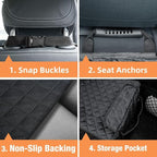 Waterproof Front Seat Car Cover 2 Pack, Full Protection | Dog Car Seat Cover with Side Flaps, Nonslip Scratchproof Captain Chair Seat Cover Fits for Cars, Trucks, SUVs, Jeep, Black - Image 7