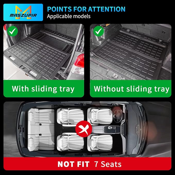 2nd Row Back Seat Cover for 2010-2024 Toyota 4 Runner 5 Seat | Fit W/O&with Sliding Tray, 2nd Row Seat Protector Kick Mat Backrest Mats Cargo Mat TPE All Weather 2023 4Runner Accessories - Image 3