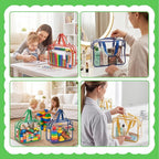 Toy Storage Bags 4 Pack, Clear PVC Toy Organizers, Colorful | Waterproof PVC, Large 30 x 10 x 22 CM Size, Label-Ready, For Toys, Books, Puzzles, Classroom and Travel - Image 7