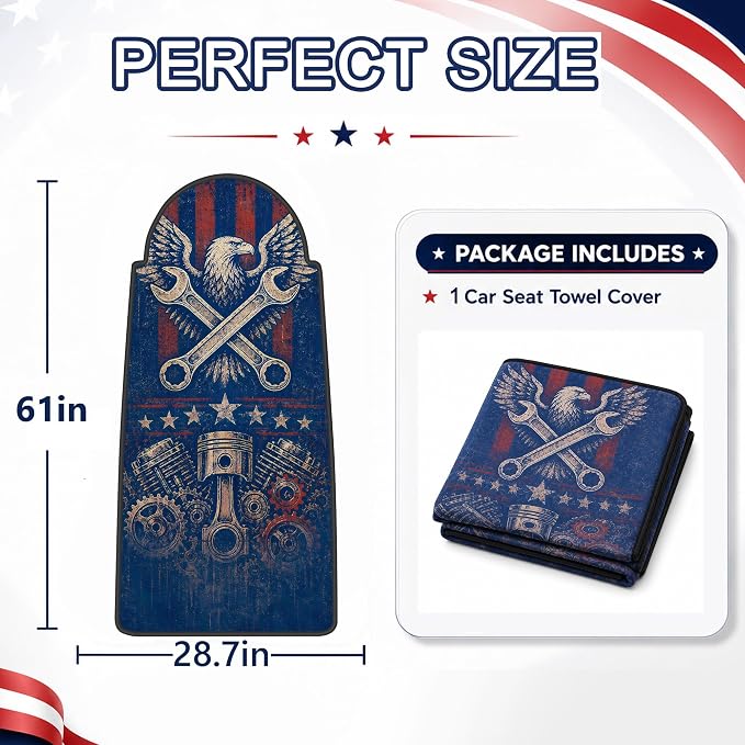 Car Seat Towel Cover for Front Seats, 1Pc Sweat Absorbent Car Seat Protector with Non-Slip Backing, Waterproof Towel Car Seat Covers for Runners, Gym, Swimming, Beach, Pets, Eagle Gear - Image 7