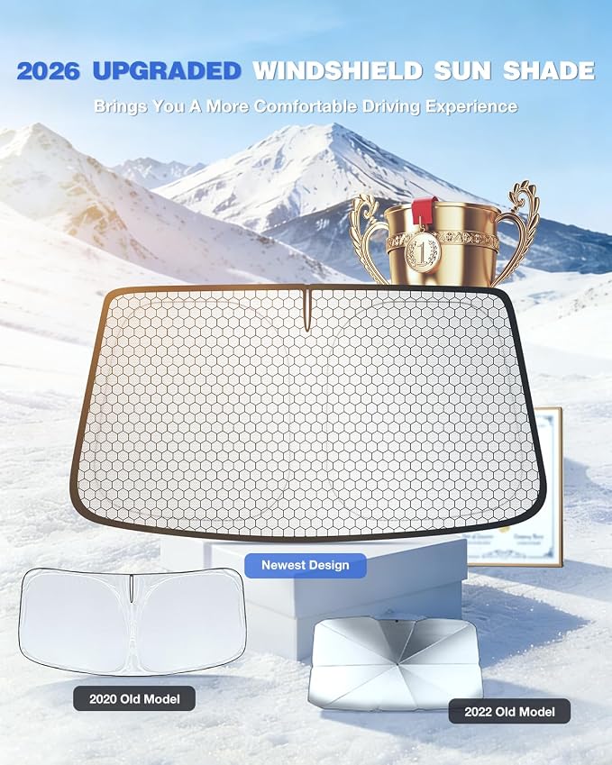 Custom Fit Windshield Sun Shade for Chevrolet Silverado & GMC Sierra 1500/2500/3500 (2019–2026), Edge-to-Edge No-Gap Fit, Blocks Heat & UV, Step Into a Cooler Truck - Image 6