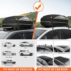 MIDABAO Waterproof Duty Car Roof Top Carrier-Car Cargo Roof Bag Car Roof Top Carrier - Waterproof & Coated Zippers- Includes Anti-Slip Mat- for Cars with or Without Racks (12 Cubic feet) - Image 3