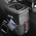 HOTOR Car Trash Can, Compact Waterproof Organizer, Leak-Proof Bin, 2-Gallon | Black, Multifunctional Car Accessory with Adjustable Straps & Magnetic Snaps for Interior Car Storage by HOTOR