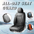Fit Land Cruiser Premium Leather Car Seat Covers for Toyota Land Cruiser 2000-2025 2026 - Waterproof，Breathable，All-Weather Seat Cushion Protecto & Airbag Compatible, 2 Front Seat Black - Image 2