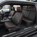 MotorBox Cabin King Crimson Trail Leather Seat Covers for Trucks & Cars | Black and Red Full Set Car Seat Covers, Waterproof Leather Seat Covers, Car Accessories, Seat Protector, Universal Fit by Motorbox