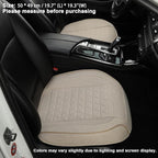 West Llama Linen Front Car Seat Cover Protector Anti-Slip Bottom Seat Cover Fits 95% of Vehicles,Wrapping Around The Bottom,Triangular Pattern(Beige-2Pcs) - Image 2